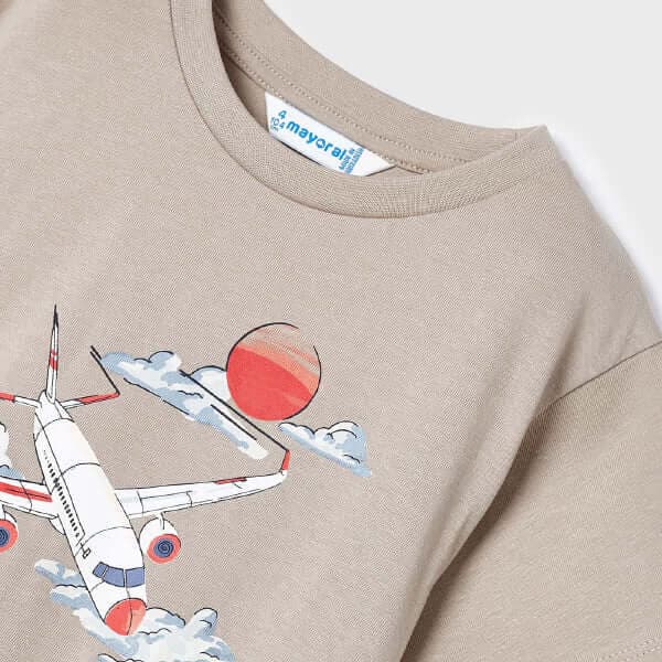 BROWN S/S ROUND NECK TSHIRT