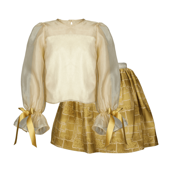 GOLD ORGANZA SKIRT SET