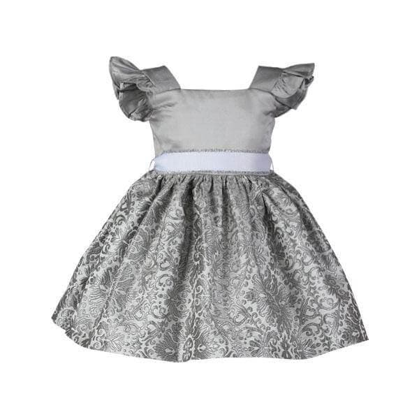 GREY DAMASK BALL DRESS