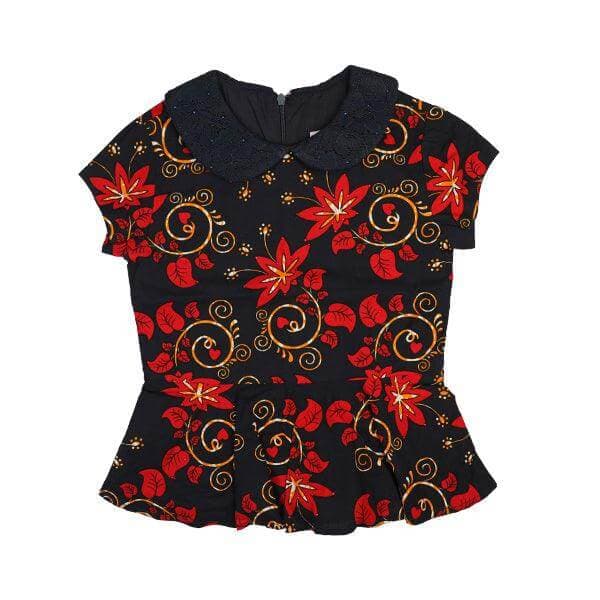 NAVYBLUE&RED ANKARA BLOUSE