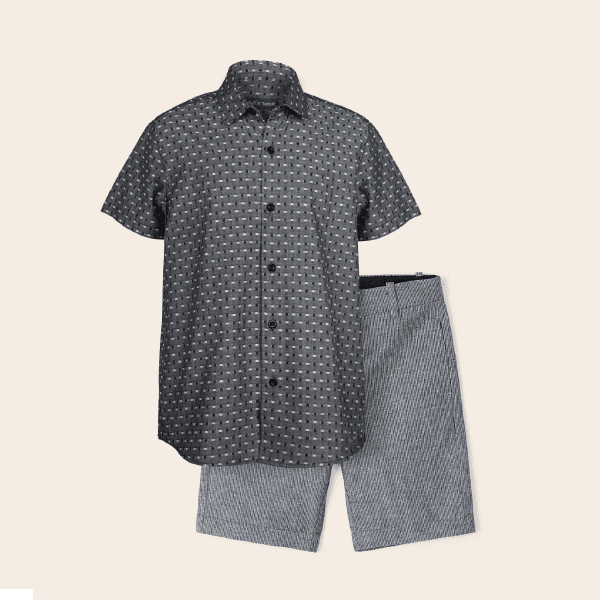 GREY & ASH S/S SHIRT & SHORT SET