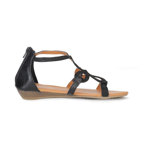 BLACK THONG FLAT SANDALS Image