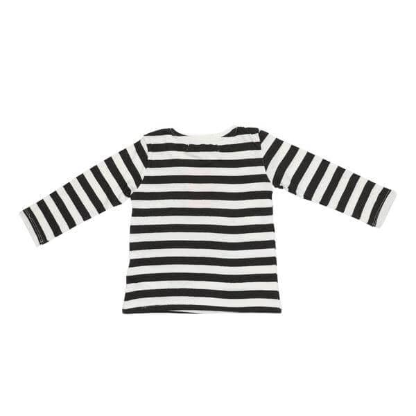 BLACK/WHITE L/S STRIPED TEE