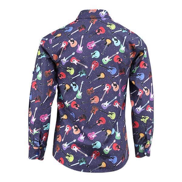 MULTICOLOUR L/S GUITAR PRINT SHIRT