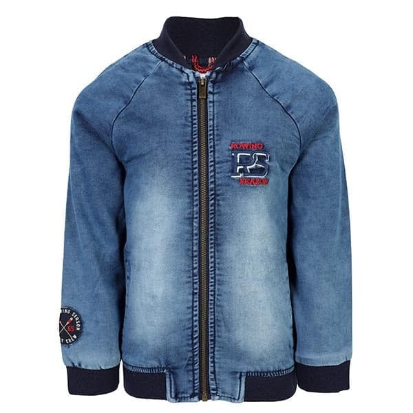 DENIM BLUE L/S  ZIPPER JACKET