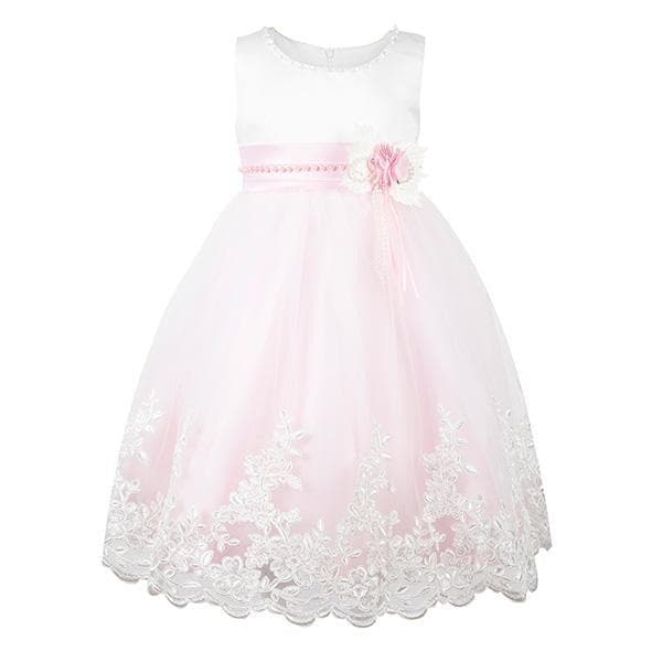 PINK LACE HEM BALL DRESS