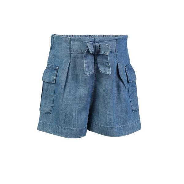 INDIGO CARGO SHORT WITH BOW