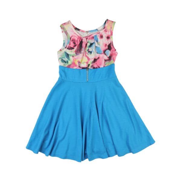 BLUE PRINTED DRESS