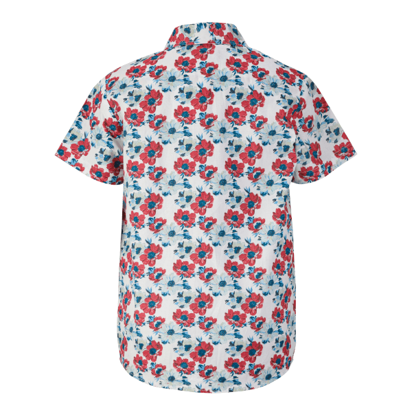RED & BLUE FLORAL S/S SHIRT & SHORT SET