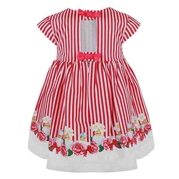 PINK STRIPE FIT&FLARE DRESS