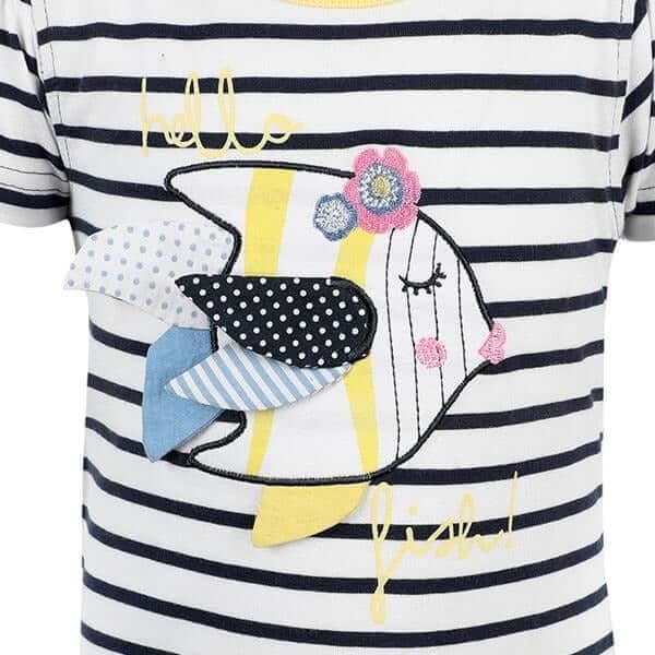 NAVY STRIPED 'FISH' TOP