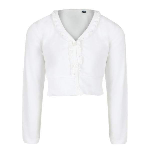 WHITE L/S KNITTED BOLERO Image