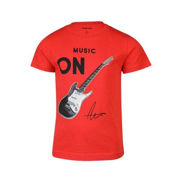 RED S/S SPANGLES T-SHIRT