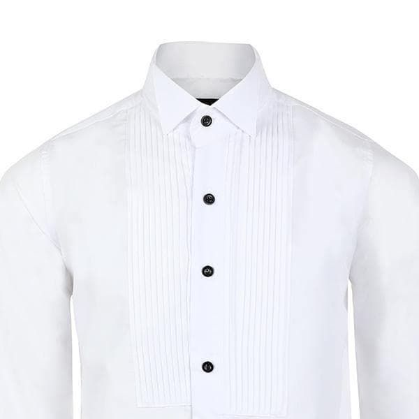 WHITE L/S WING COLLAR SHIRT