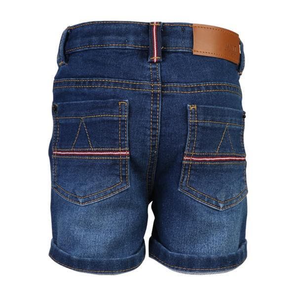 DARK BLUE KNITTED DENIM SHORT