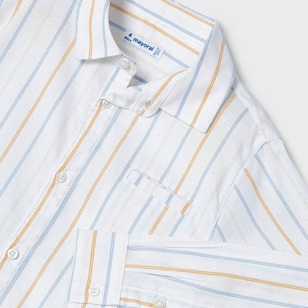 WHITE L/S STRIPE SHIRT