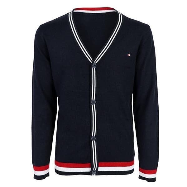NAVY L/S KNIT CARDIGAN