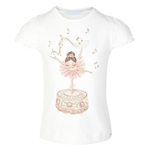 WHITE RUFFLED S/S T-SHIRT