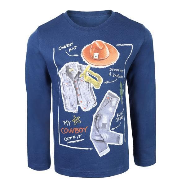 BLUE L/S 'MY OUTFIT' T-SHIRT