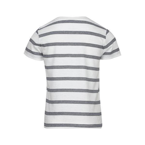 NAVY SHORT SLEEVE STRIPES T-SHIRT
