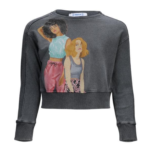 GREY GRAPHIC PULLOVER