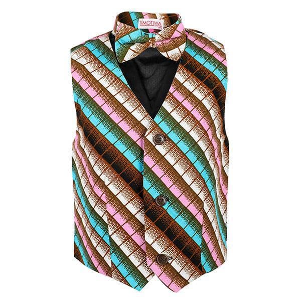 TURQUOISE ANKARA WAISTCOAT SET Image