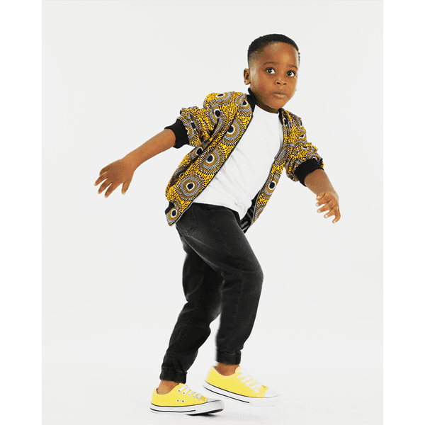 YELLOW ANKARA BOMBER JACKET