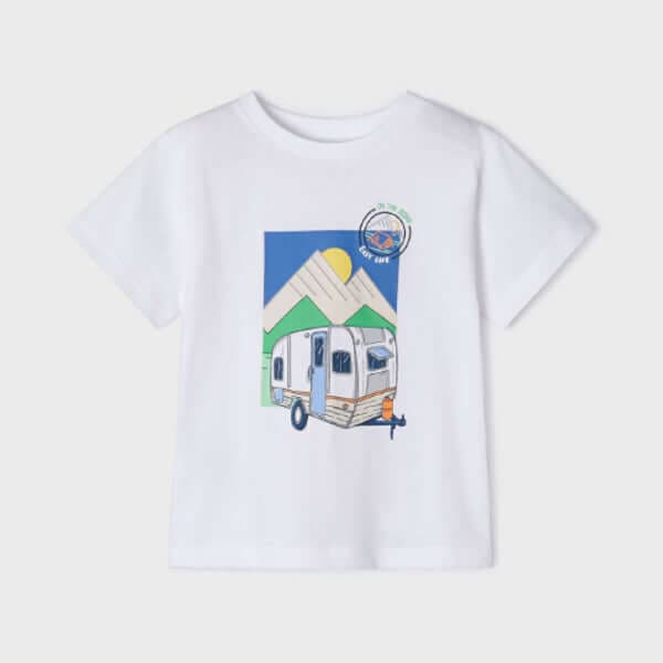 WHITE S/S TSHIRT WITH GRAPHIC