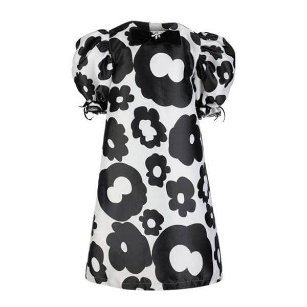 BLACK/WHITE MIKADO DRESS
