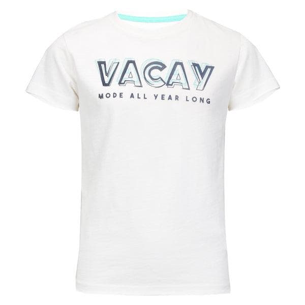 WHITE S/S 'VACAY' TSHIRT