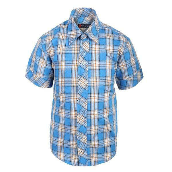 BLUE PLAID S/S SHIRT