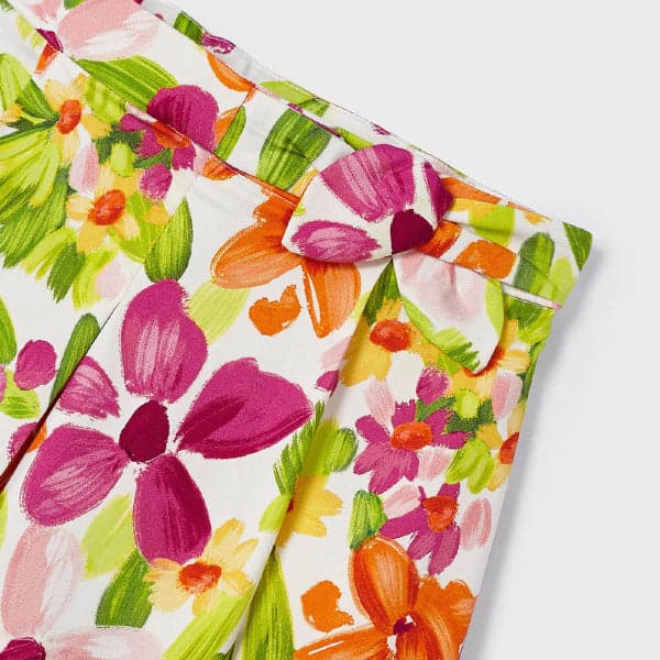 MULTICOLOR FLORAL SATIN SKORT