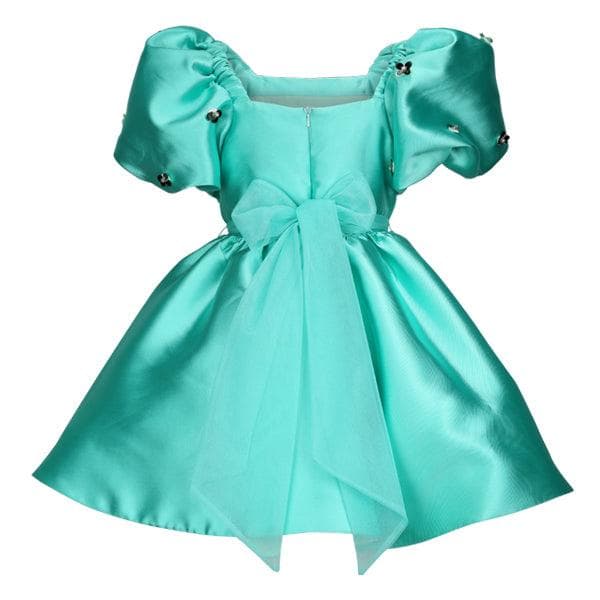 MINT GREEN PUFFED SLEEVE BALL DRESS