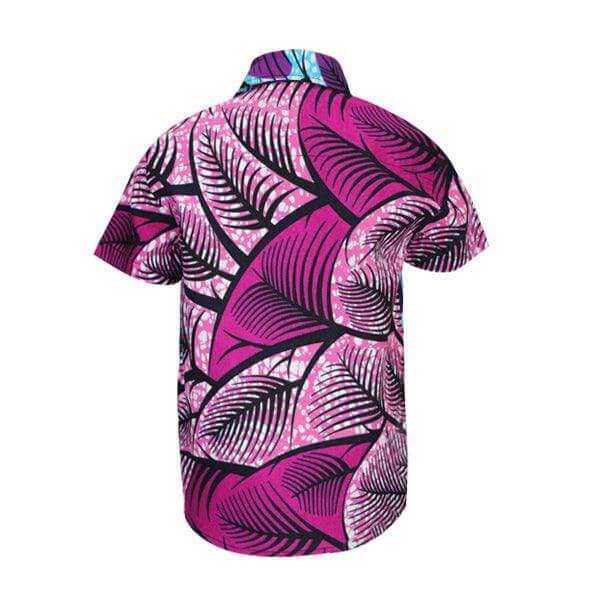 PURPLE AND BLUE ANKARA S/S SHIRT