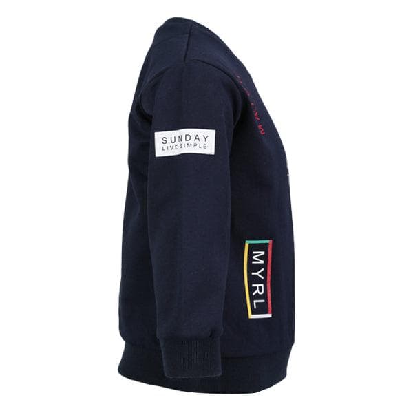 NAVY GRAPHIC PULLOVER