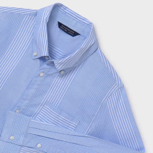 LIGHT BLUE OXFORD STRIPES L/S SHIRT