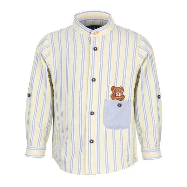 YELLOW STRIPED L/S SHIRT
