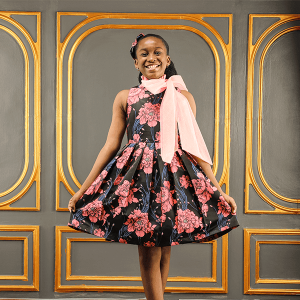 FLORAL DAMASK DRESS