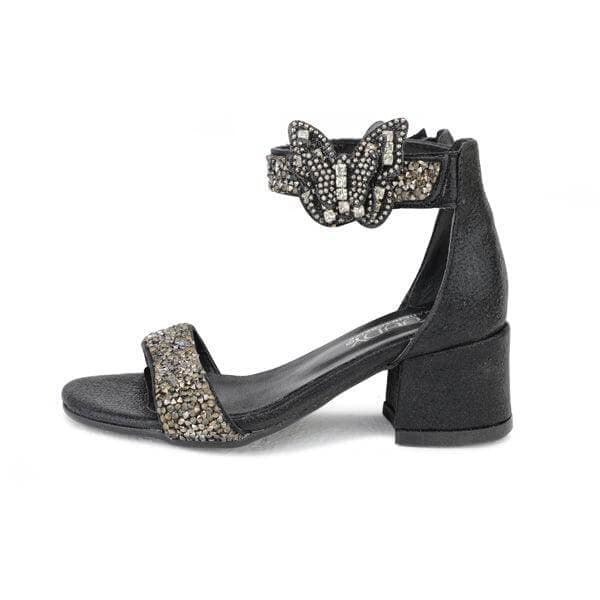 BLACK GLITTERY FORMAL SANDAL