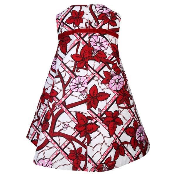 MULTICOLOUR  ANKARA DRESS WITH HAIRBOW
