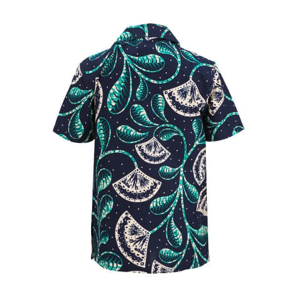 GREEN S/S CUBAN COLLAR ANKARA SHORT SET