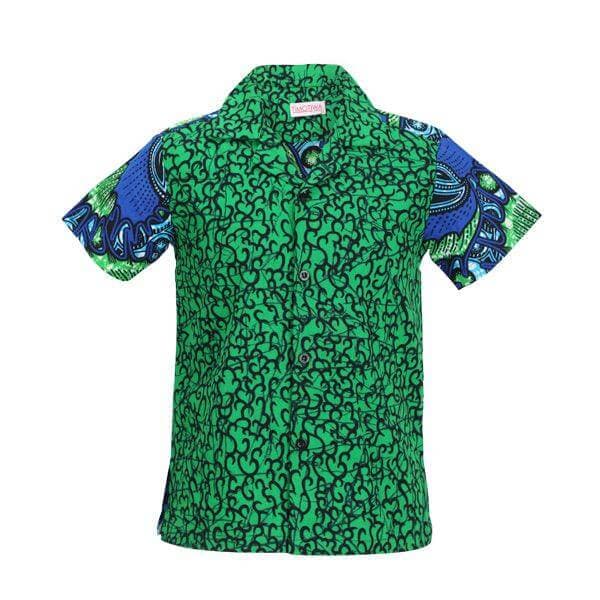 GREEN & ROYAL BLUE ANKARA S/S SHIRT