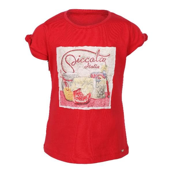 RED S/S COLD SHOULDER TSHIRT
