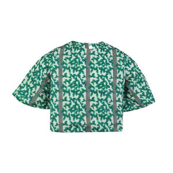 GREEN ANKARA PRINT BLOUSE