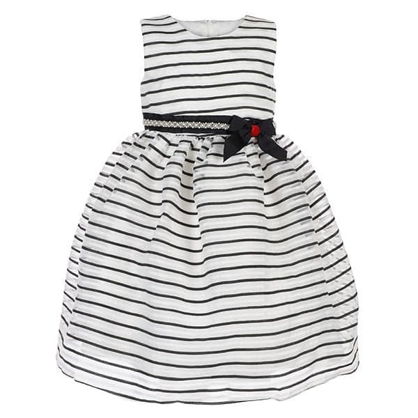 MONOCHROME STRIPE SKATER DRESS