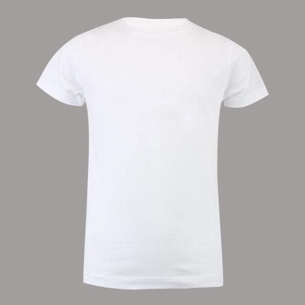 WHITE S/S ROUND NECK PLAIN T-SHIRT