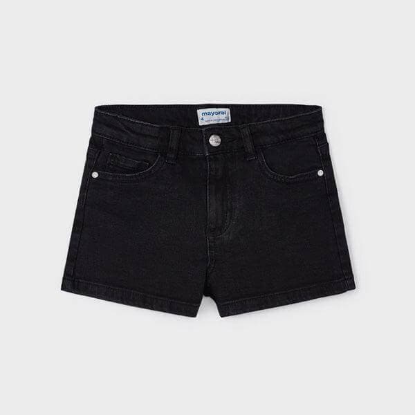 BLACK BASIC DENIM SHORT