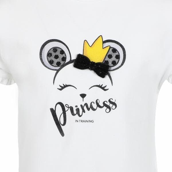 WHITE S/S 'PRINCESS' TSHIRT