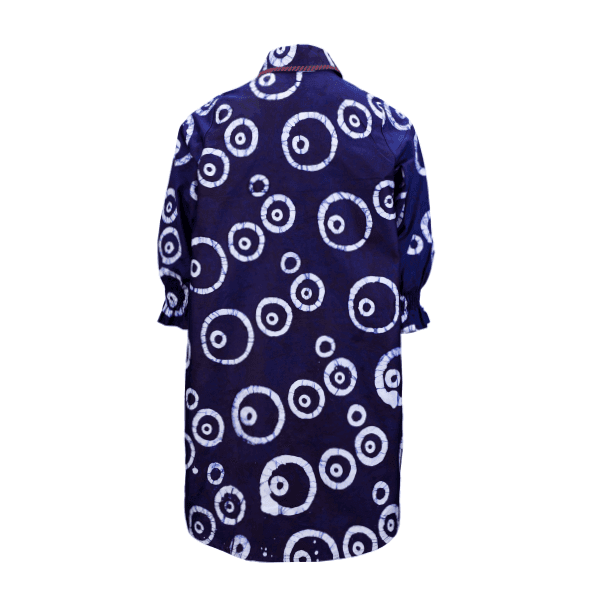 BLUE ECCENTRIC ADIRE SWING DRESS