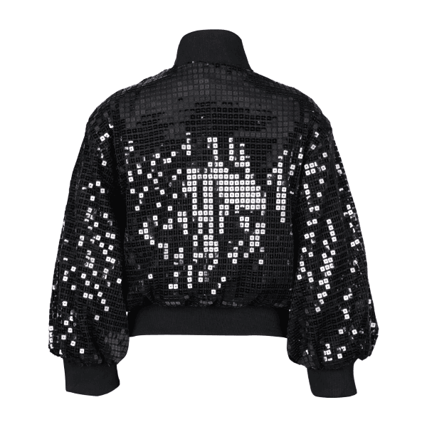 3PC SHINY TULLE & SEQUIN BOMBER JACKET SET